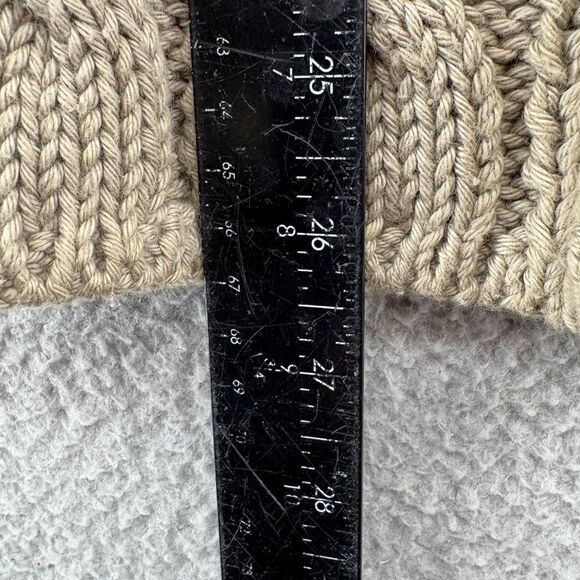 Pure Handknit Taupe Brown 100% Cotton Cable Knit Button Front Sweater Vest XS/S - Picture 6 of 12